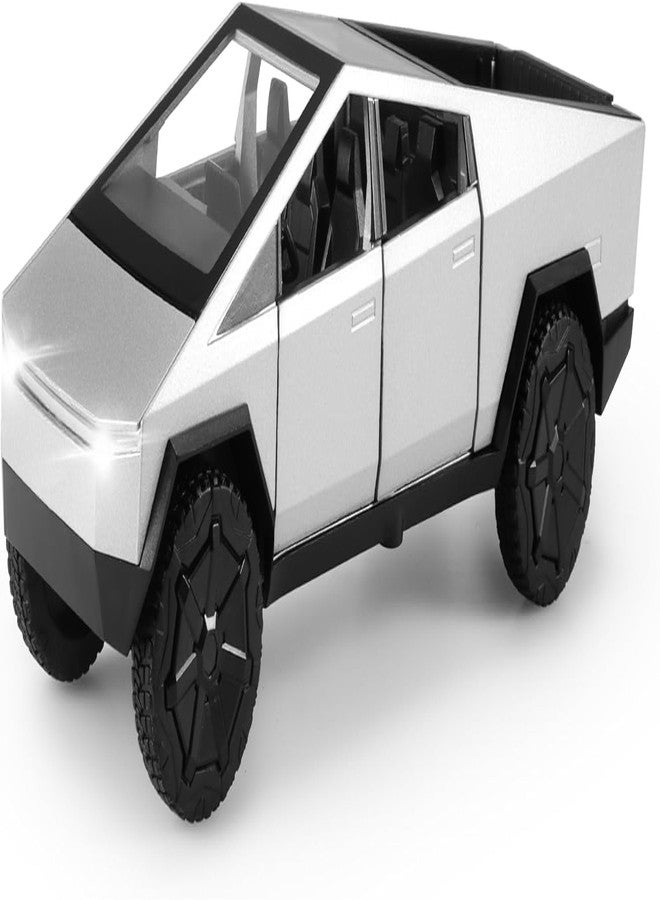 PLUSPOINT Cybertruck Model Car 1/36 Toys With Lights Diecast Cyber Cars Pull Back Metal Model Toy Trucks And Pickup Truck Toys For Kids And Cyber Truck Enthusiasts, Black - Image 1